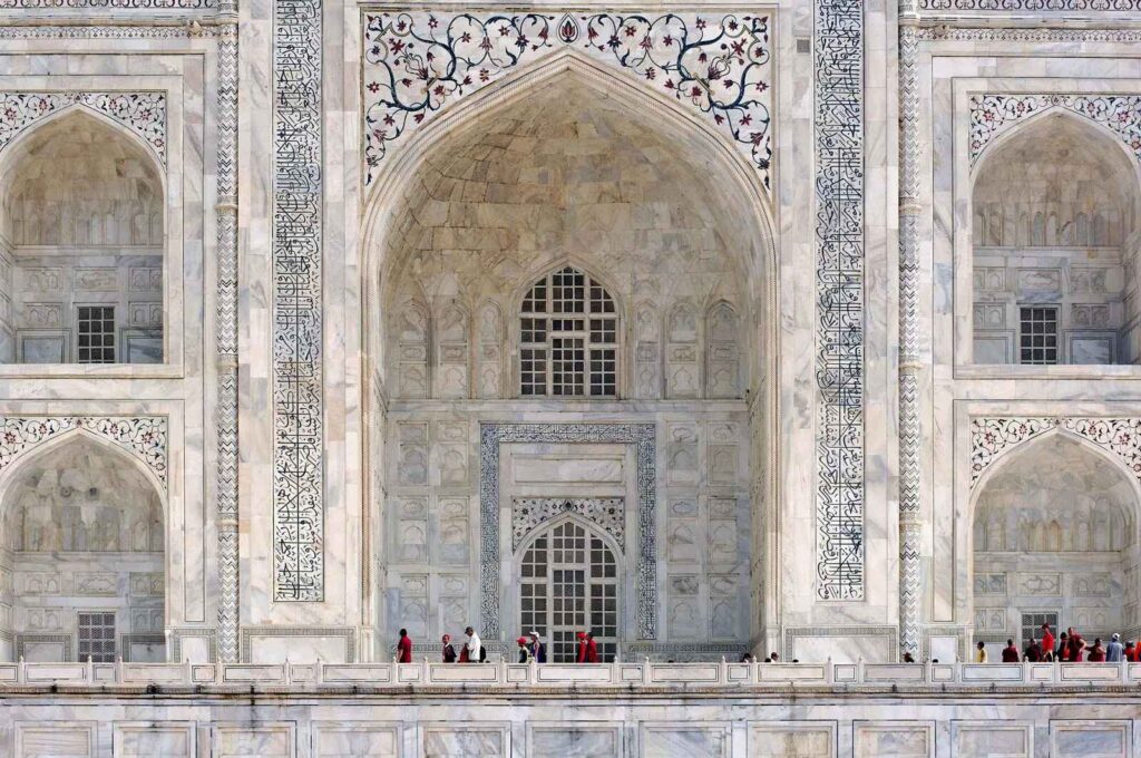 The Taj Mahal India bathed in early morning sunlight