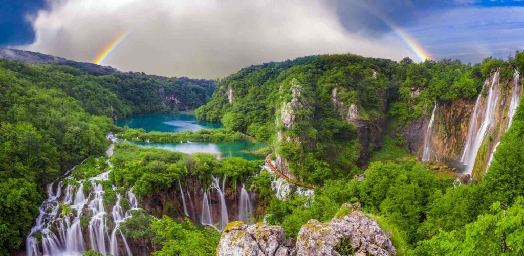 Breathtaking view of Plitvice Lakes National Park.